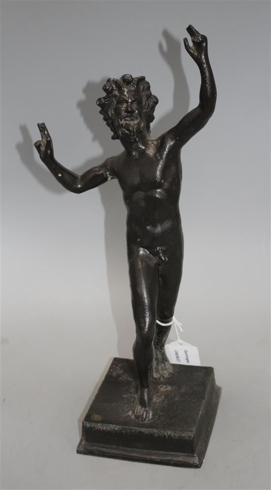 A 19th century Italian bronze figure of the dancing faun, height 42cm